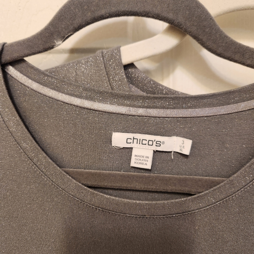 Chico's Touch Of Cool Five Tops 2 Silvery Gray 1 Black 1 Pink 1 Off White - Picture 3 of 8